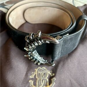 Roberto Cavalli black sued belt in great condition size 90